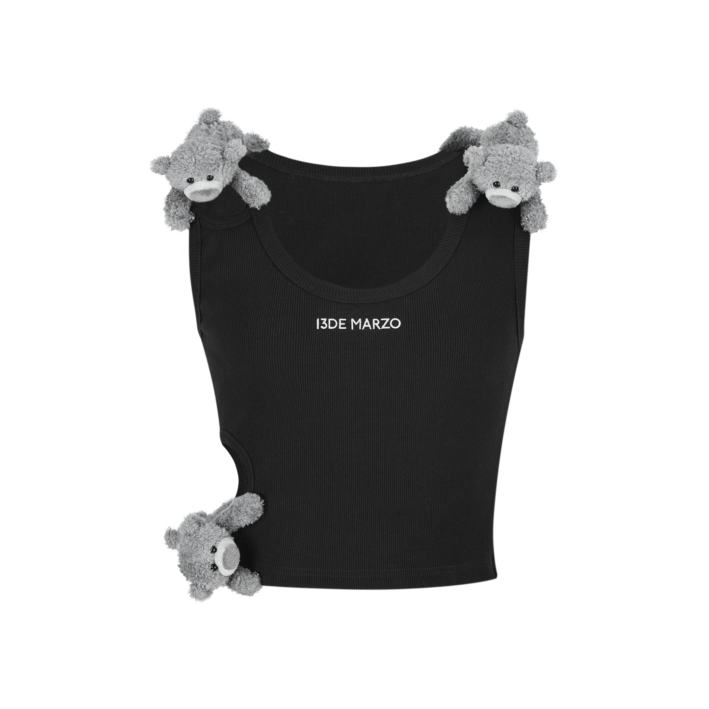 13DE MARZO Bear Loin Out Vest Black