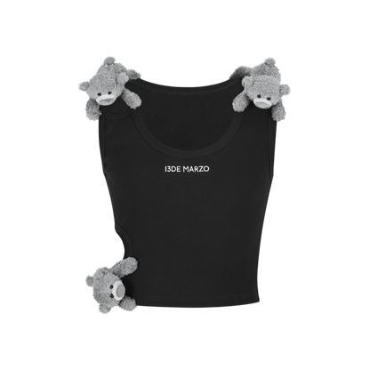 13DE MARZO Bear Loin Out Vest Black