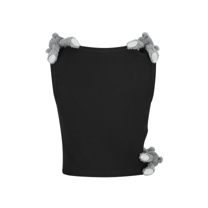 13DE MARZO Bear Loin Out Vest Black