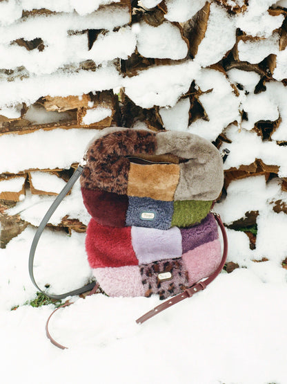 Tagi. Fuzzy Patchwork Shoulder Bag