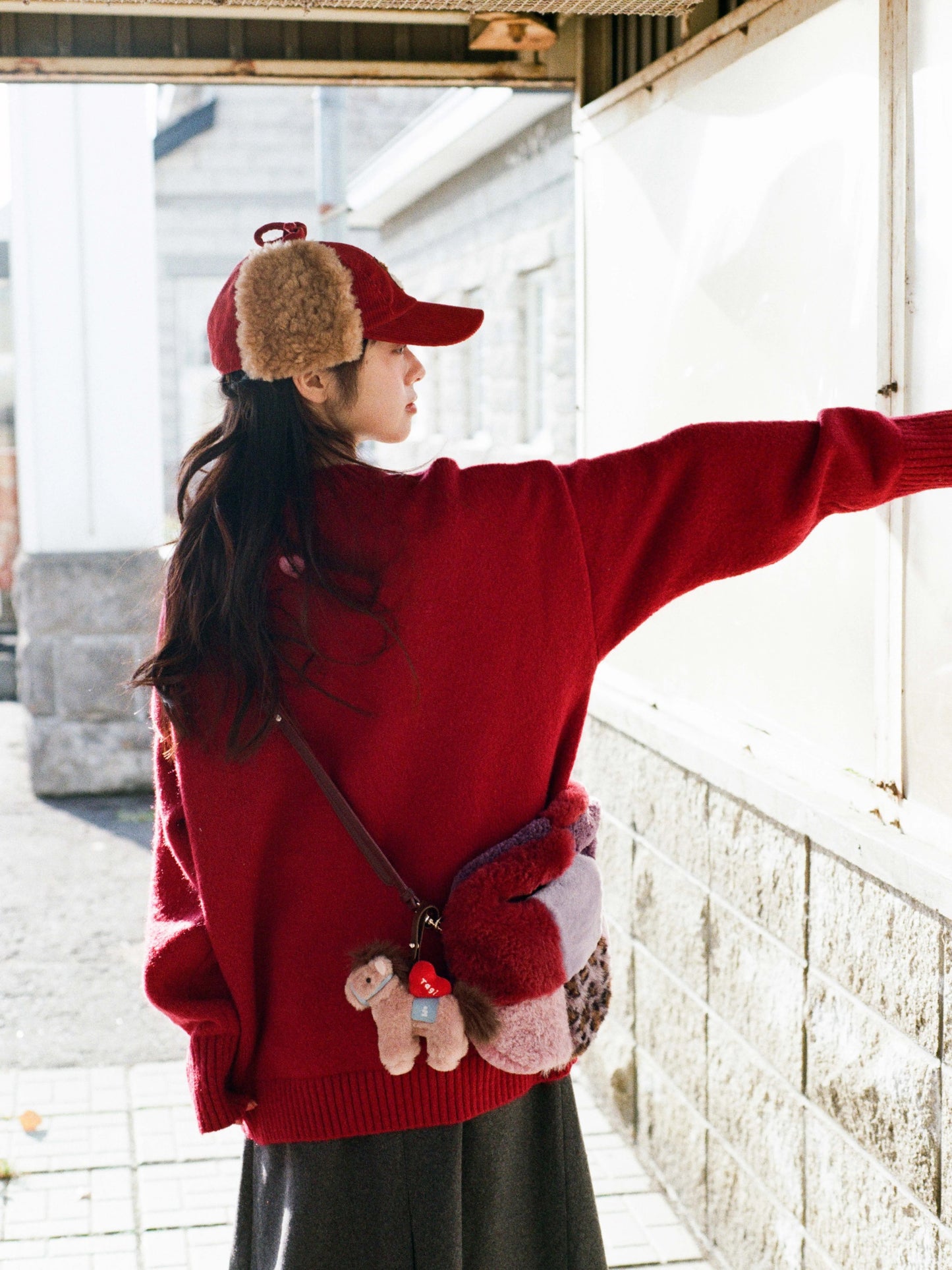 Tagi. Fuzzy Patchwork Shoulder Bag