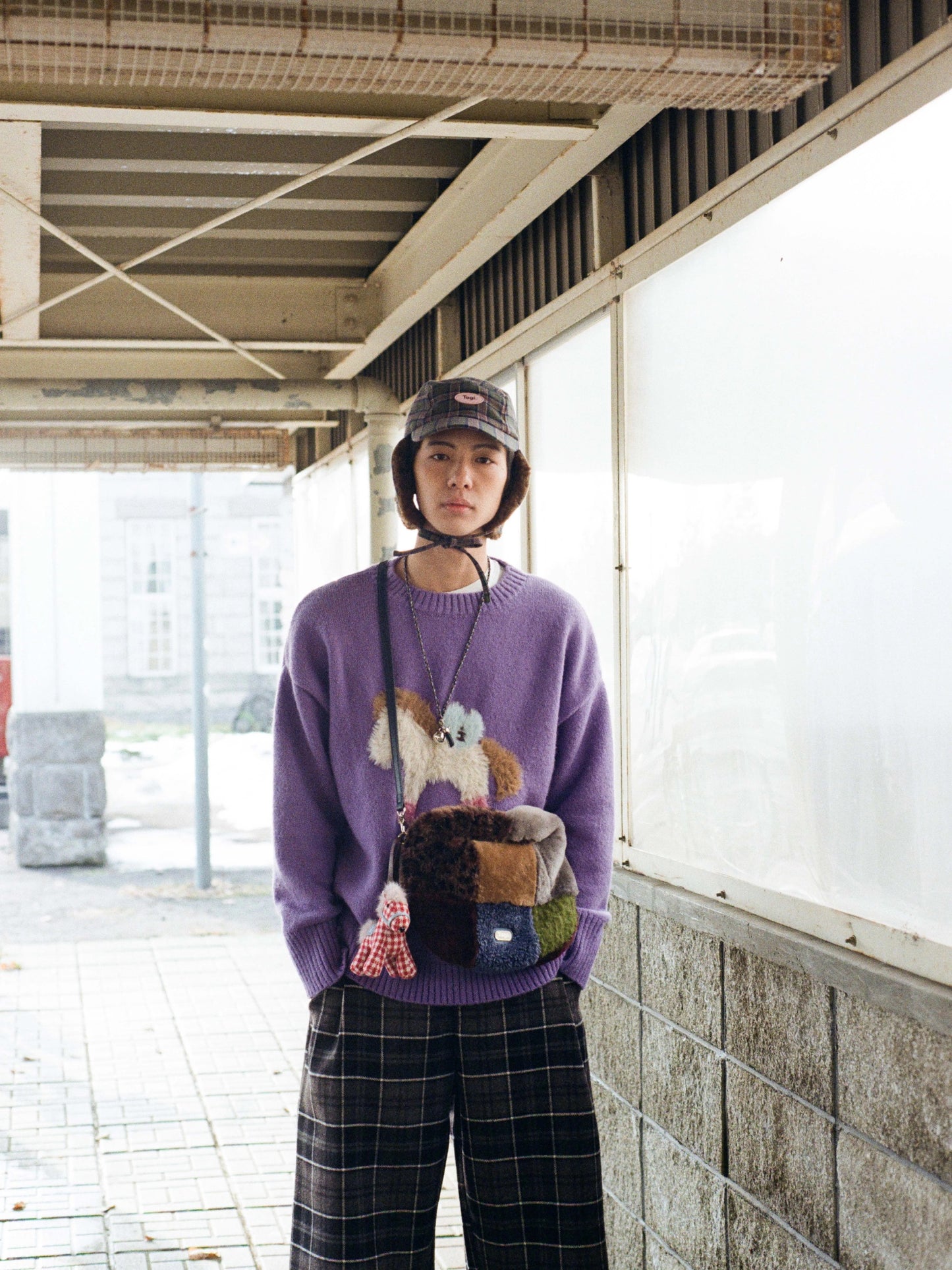 Tagi. Fuzzy Patchwork Shoulder Bag