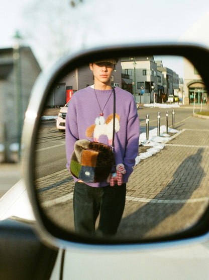 Tagi. Fuzzy Patchwork Shoulder Bag