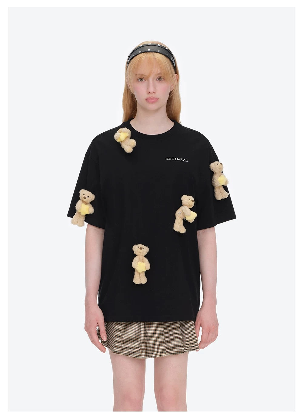 13DE MARZO Lumi Star Bear T-shirt Black