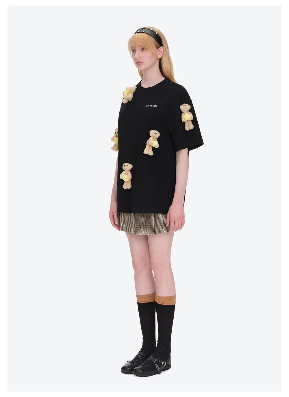 13DE MARZO Lumi Star Bear T-shirt Black