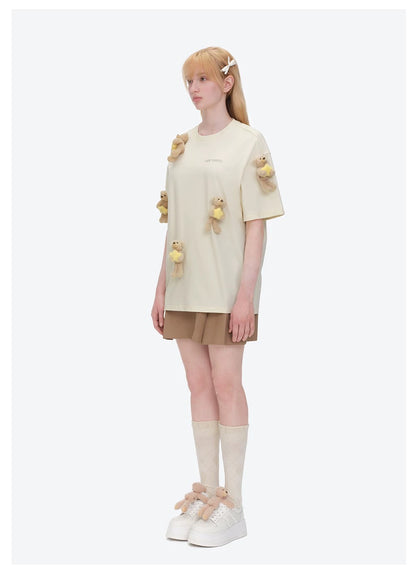 13DE MARZO Lumi Star Bear T-shirt Beige