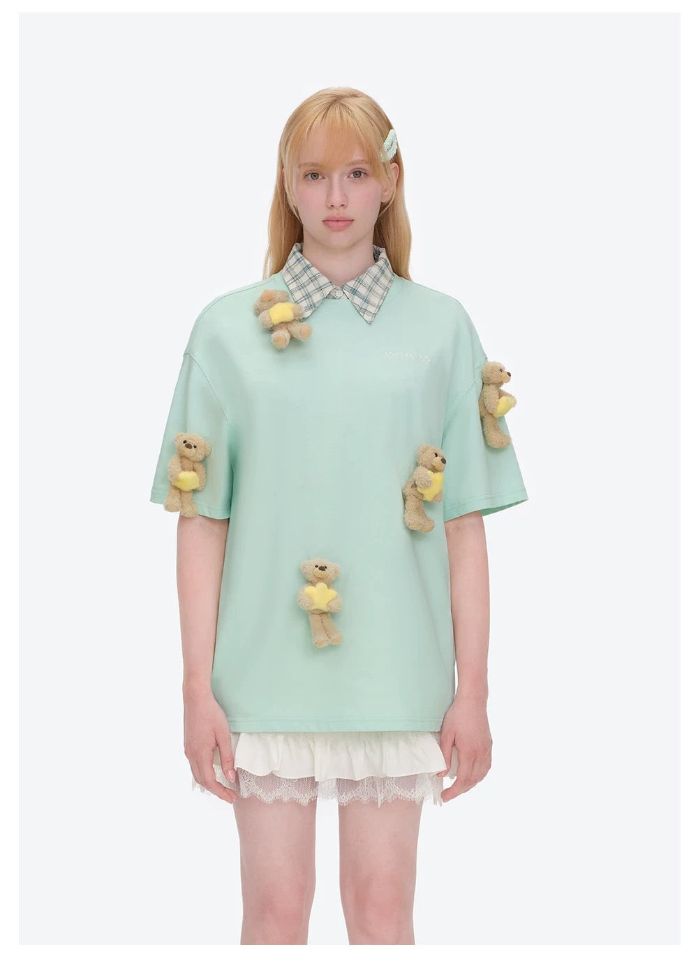 13DE MARZO Lumi Star Bear T-shirt Mint Green