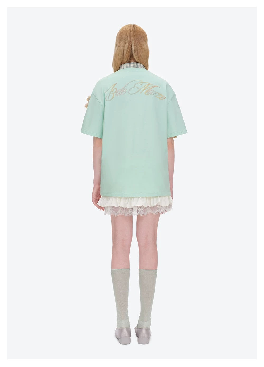 13DE MARZO Lumi Star Bear T-shirt Mint Green