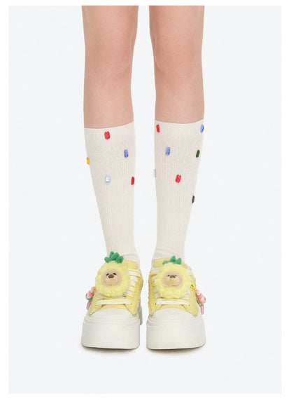 13DE MARZO Candy Bear Canvas Shoes Yellow