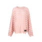 DIANA VEVINA Silhouette Colorful Stripe Destroyed Sweater Pink