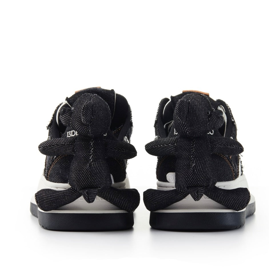 13DE MARZO Bear Denim Sneakers Black