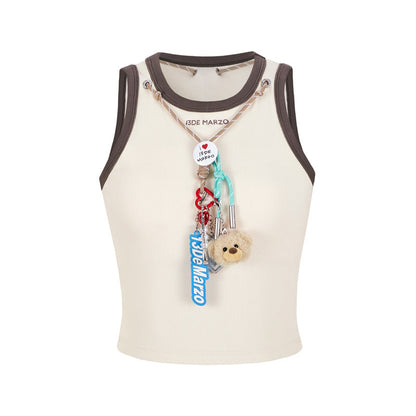 13DE MARZO Maximalist Pendant Tank Beige