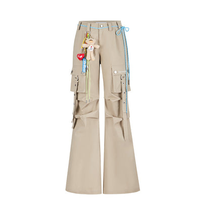 13DE MARZO Maximalist Pendant Cargo Pants Khaki