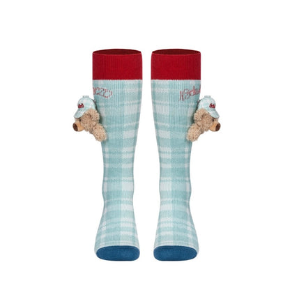 13DE MARZO Plaid Color-Block Socks Green