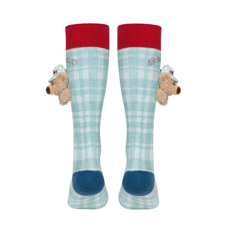 13DE MARZO Plaid Color-Block Socks Green