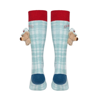 13DE MARZO Plaid Color-Block Socks Green