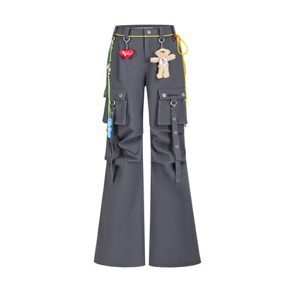 13DE MARZO Maximalist Pendant Cargo Pants Dark Grey