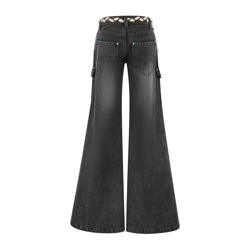 13DE MARZO Doozoo Strings Jeans Black
