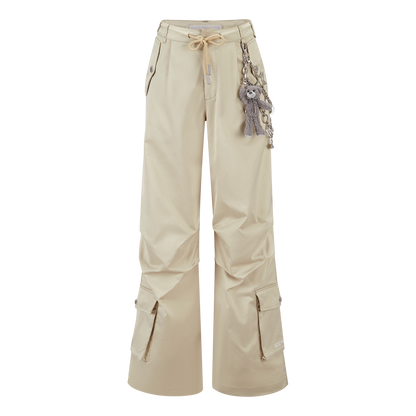 13DE MARZO Chains Parachute Trousers Khaki