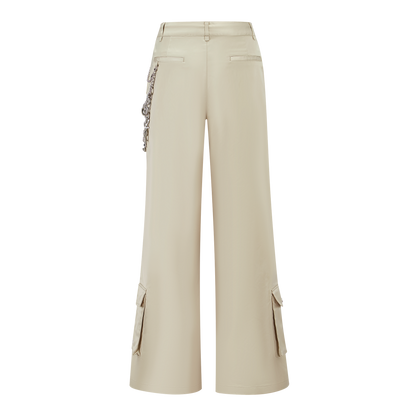 13DE MARZO Chains Parachute Trousers Khaki