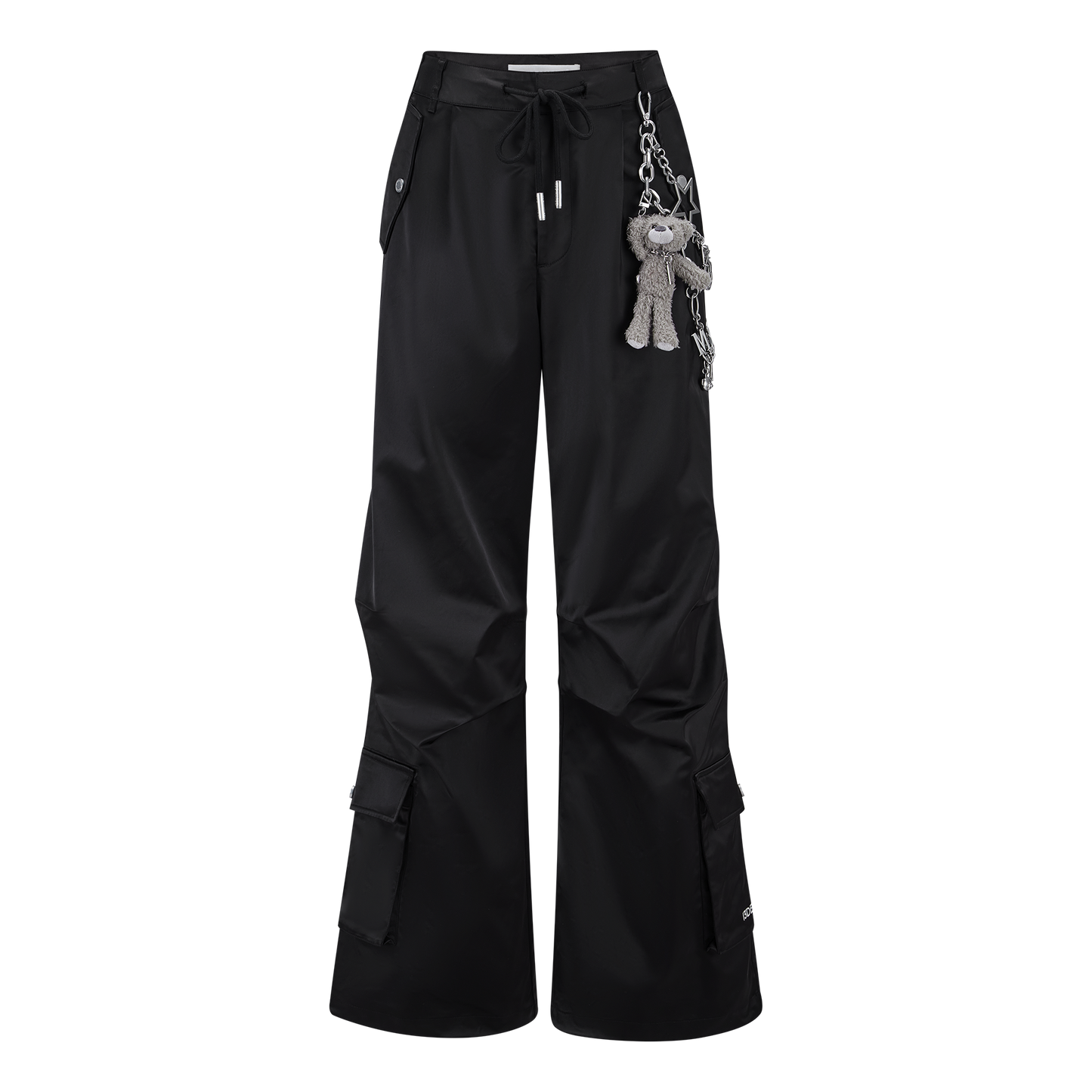 13DE MARZO Chains Parachute Trousers Black