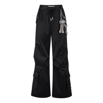 13DE MARZO Chains Parachute Trousers Black
