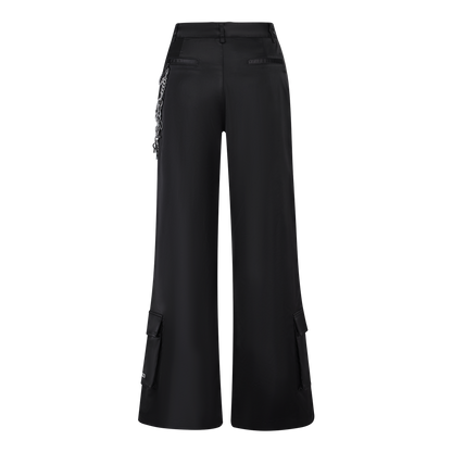 13DE MARZO Chains Parachute Trousers Black