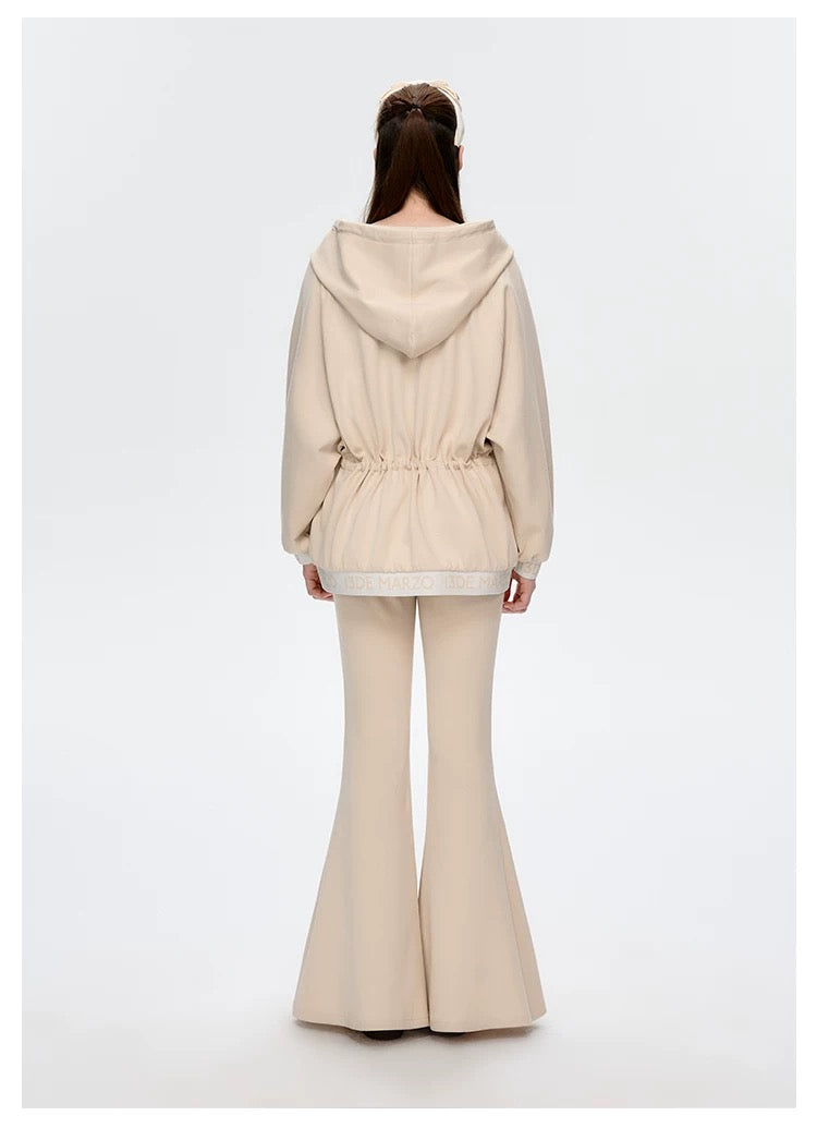 13DE MARZO Logo Band Track Jacket Beige