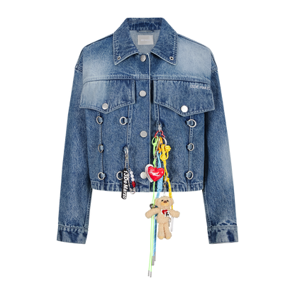 13DE MARZO Maximalist Pendant Denim Jacket Blue