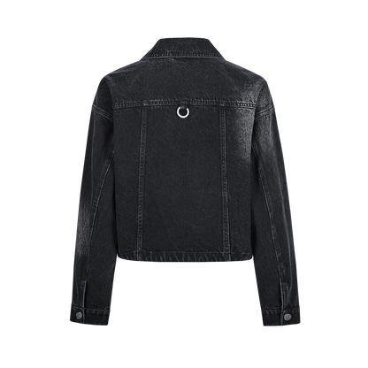 13DE MARZO Maximalist Pendant Denim Jacket Black