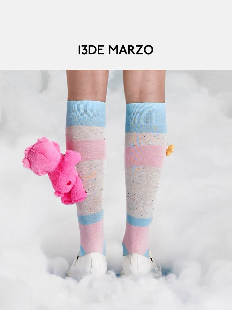 13DE MARZO x CARE BEARS Rainbow Socks Crystal Pink