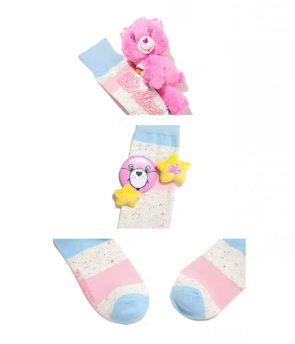 13DE MARZO x CARE BEARS Rainbow Socks Crystal Pink