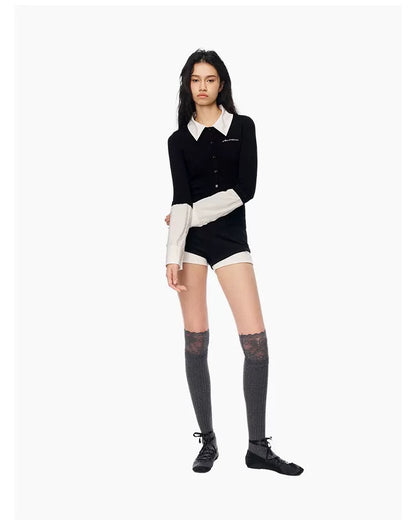 Ann Andelman Black Detachable Panelled Cardigan