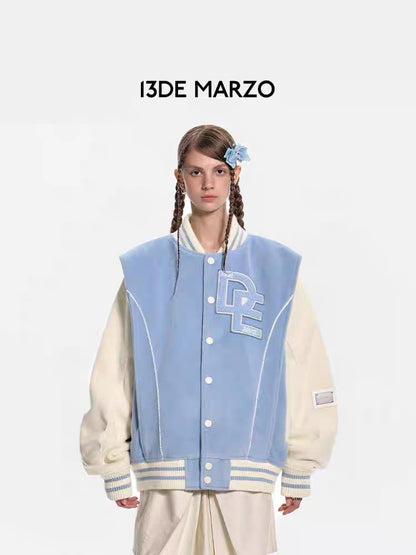 13DE MARZO Light Tube Baseball Jacket Starlight Blue