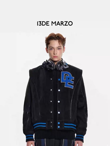 13DE MARZO Light Tube Baseball Jacket Black