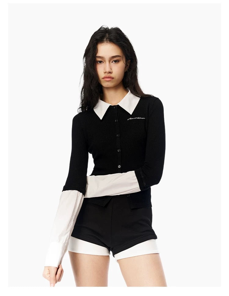 Ann Andelman Black Detachable Panelled Cardigan