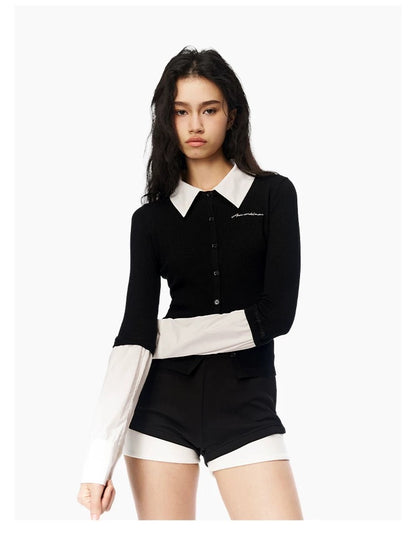 Ann Andelman Black Detachable Panelled Cardigan