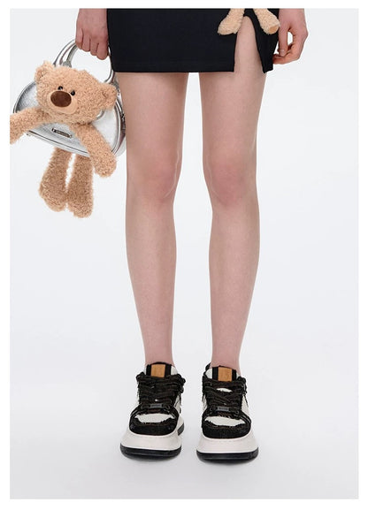 13DE MARZO Bear Denim Sneakers Black