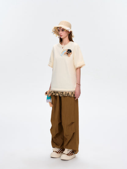 13DE MARZO Surfing Bear T-Shirt White