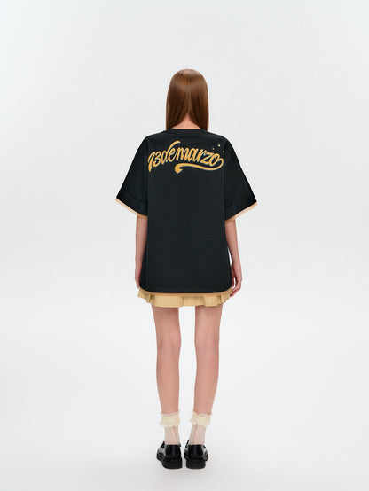 13DE MARZO Surfing Bear T-Shirt Black