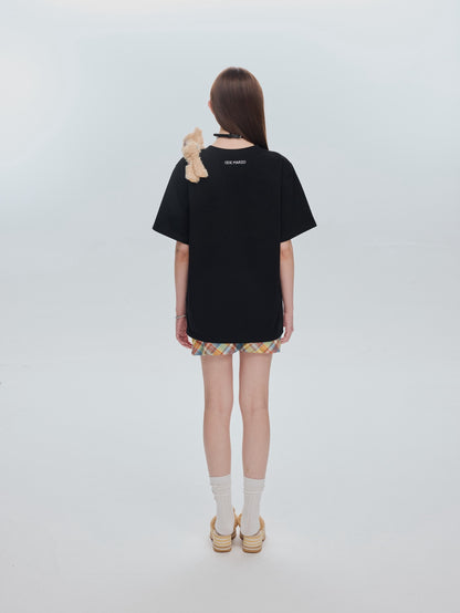 13DE MARZO Bear Stickers T-Shirt Black