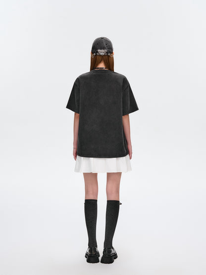 13DE MARZO Bear Newspaper T-Shirt Black