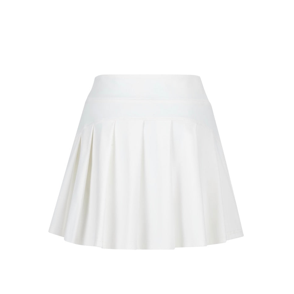 13DE MARZO Sunburnt Bear Cooling Pleated Skirt White