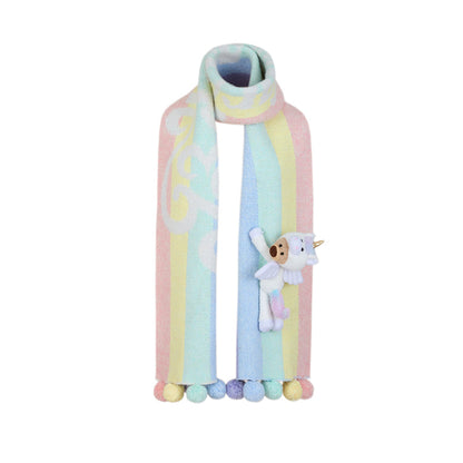 13DE MARZO Unicorn Bear Scarf Rainbow