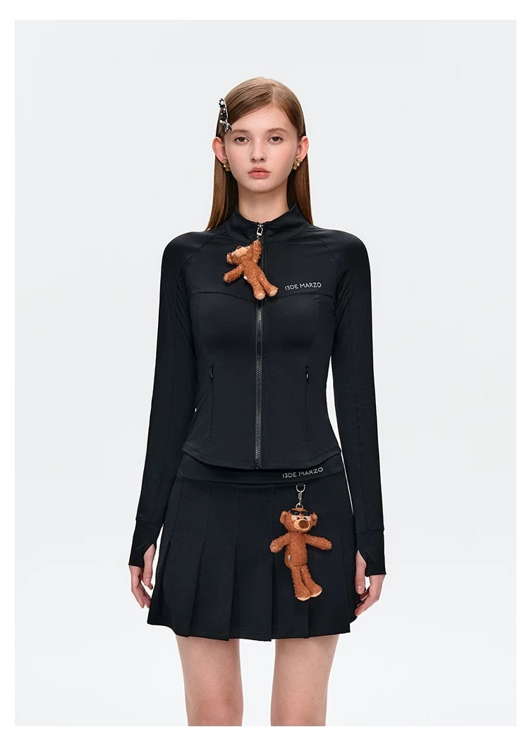 13DE MARZO Sunburnt Bear Sun Protection Slim Jacket Black