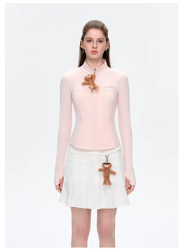 13DE MARZO Sunburnt Bear Sun Protection Slim Jacket Pink