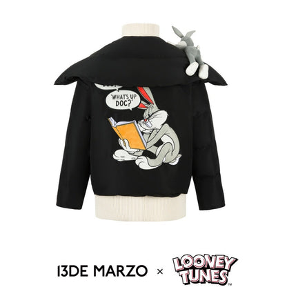 13DE MARZO x LOONEY TUNES Bugs Bunny Down Jacket Black