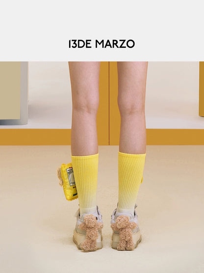 13DE MARZO X Lay's Flavor Bear Socks Yellow