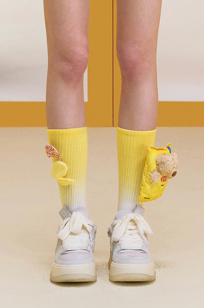 13DE MARZO X Lay's Flavor Bear Socks Yellow