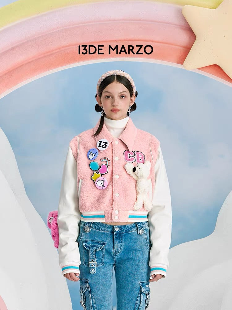 13DE MARZO x CARE BEARS Baseball Jacket English Rose